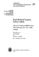 Karl Richard Lepsius (1810-1884): Akten Der Tagung Anlaesslich Seines 100. Todestages (Schriften zur Geschichte und Kultur des Alten Orients) (German Edition) by Elke Freier, Walter F. Reineke