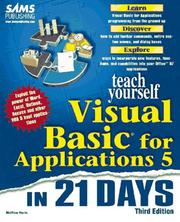Cover of: Teach yourself Visual Basic 5 for Applications in 21 days by Matthew Harris
