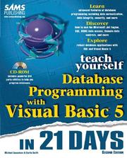 Cover of: Teach yourself database programming with Visual Basic 5 in 21 days