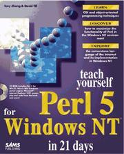 Cover of: Teach yourself Perl 5 for Windows NT in 21 days by Tony Zhang