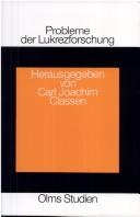 Cover of: Probleme der Lukrezforschung