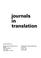 Cover of: Journals in translation.