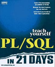 Cover of: Teach yourself PL/SQL in 21 days by Tom Luers