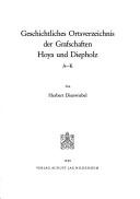 Cover of: Geschichtliches Ortsverzeichnis der Grafschaften Hoya und Diepholz