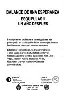 Cover of: Balance de una esperanza: Esquipulas II, un año después