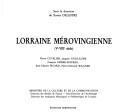 Cover of: Lorraine mérovingienne: Ve-VIIIe siècle