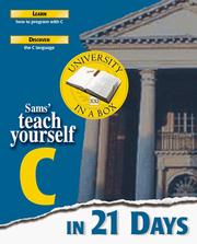 Cover of: Sams' Teach Yourself C in 21 Days by Peter G. Aitken, Bradley L. Jones