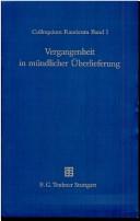 Cover of: Vergangenheit in mündlicher Überlieferung