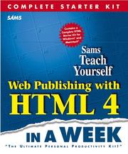 Cover of: Web Publishing With Html 4 in a Week: Complete Starter Kit (Sams Teach Yourself)