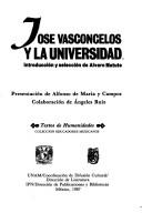 Cover of: José Vasconcelos y la universidad