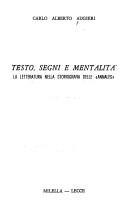 Cover of: Testo, segni e mentalità: la letteratura nella storiografia delle "annales"