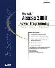 Cover of: F. Scott Barker's Microsoft Access 2000 Power Programming