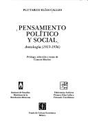 Cover of: Pensamiento político y social: antología (1913-1936)