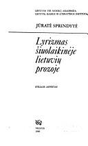 Cover of: Lyrizmas šiuolaikinėje lietuvių prozoje: stiliaus aspektas