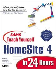 Cover of: Sams Teach Yourself HomeSite 4 in 24 Hours