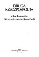 Cover of: Druga Rzeczpospolita: wybór dokumentów