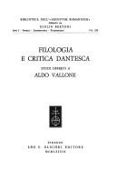 Cover of: Filologia e critica dantesca: studi offerti a Aldo Vallone.