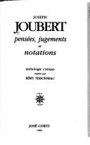 Cover of: Pensées, jugements et notations by Joubert, Joseph