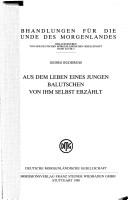 Cover of: Aus dem Leben eines jungen Balutschen, von ihm selbst erzählt by Georg Buddruss