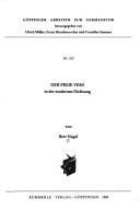 Cover of: Der freie Vers in der modernen Dichtung