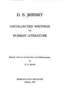 Cover of: Uncollected writings on Russian literature