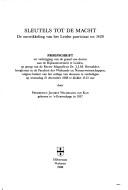 Cover of: Sleutels tot de macht: de ontwikkeling van het Leidse patriciaat tot 1420