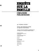 Cover of: Family history survey: preliminary findings