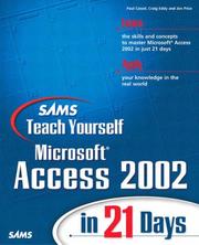 Cover of: Sams Teach Yourself Microsoft Access 2002 in 21 Days by Paul Cassel, Craig Eddy, Jon Price