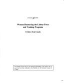 Cover of: Women reentering the labour force and training programs | Daniel W. Boothby