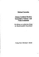 Johann Gottfried Herders humanitäres Nations- und Volksverständnis by Michael Zaremba