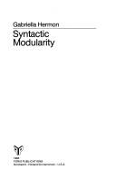 Cover of: Syntactic modularity