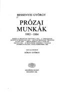 Cover of: Prózai munkák, 1802-1804