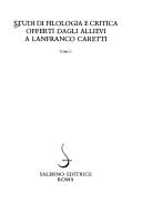Cover of: Studi di filologia e critica offerti dagli allievi a Lanfranco Caretti.