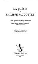 Cover of: La Poésie de Philippe Jaccottet: études