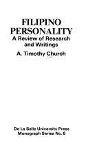 Cover of: Filipino personality | A. Timothy Church