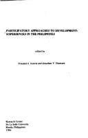 Cover of: Participatory approaches to development: experiences in the Philippines