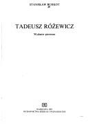Cover of: Tadeusz Różewicz