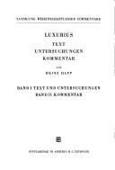 Cover of: Luxurius by Heinz Happ