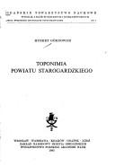 Cover of: Toponimia powiatu starogardzkiego