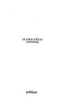 Cover of: Le coup d'Etat continue by Jean Paul Jouary