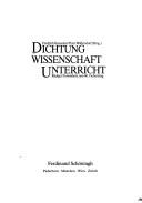 Cover of: Dichtung, Wissenschaft, Unterricht: Rüdiger Frommholz zum 60. Geburtstag