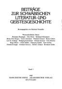 Cover of: Beiträge zur schwäbischen Literatur- und Geistesgeschichte