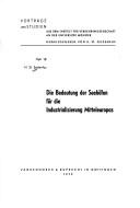 Cover of: Die Bedeutung der Seehäfen für die Industrialisierung Mitteleuropas