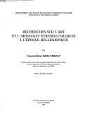 Cover of: Recherches sur l'art et l'artisanat étrusco-italiques à l'époque hellénistique by Françoise-Hélène Massa-Pairault