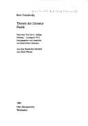 Cover of: Theorie der Literatur, Poetik