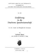 Cover of: Einführung in die Diachrone Sprachwissenschaft: ein Lehr-, Studien- und Übungsbuch für Germanisten