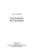 Cover of: Zur Textkritik der Tusculanen by Lundström, Sven.
