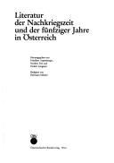 Cover of: Literatur der Nachkriegszeit und der fünfziger Jahre in Österreich