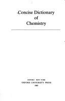 Front cover of Concise dictionary of chemistry by Unknown