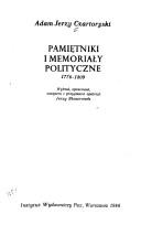Cover of: Pamiętniki i memoriały polityczne, 1776-1809 by Adam Jerzy Czartoryski